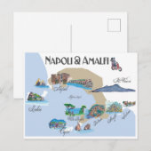 Kust Napoli en Amalfi in Italië Briefkaart (Voorkant / Achterkant)