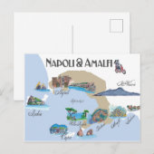 Kust Napoli en Amalfi in Italië Briefkaart (Voorkant / Achterkant)