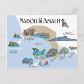 Kust Napoli en Amalfi in Italië Briefkaart (Voorkant)