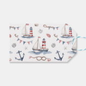 Kust Nautical 4 juli Zeilboten Vuurtoren  Cadeaulabel (Voorkant (Horizontaal))