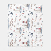 Kust Nautical 4 juli Zeilboten Vuurtoren  Fleece Deken (Voorkant)