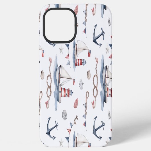 Kust Nautical 4 juli Zeilboten Vuurtoren iPhone Hoesje (Achterkant)