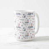 Kust Nautical 4 juli Zeilboten Vuurtoren Koffiemok (Voorkant rechts)