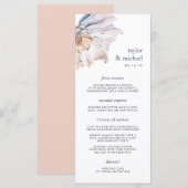 kust | Nautical Seashell Wedding Menu Kaart (Voorkant / Achterkant)