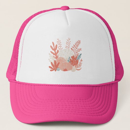 Kust/nautisch koraalrif trucker pet (Voorkant)