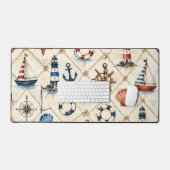 Kust nautisch naadloos patroon bureaumat (Keyboard & Muis)