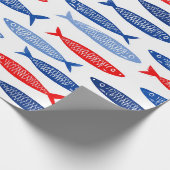 Kust Nautisch Zomer Vis Patroon Cadeaupapier (Hoek)