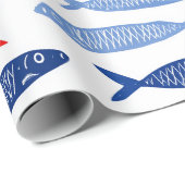 Kust Nautisch Zomer Vis Patroon Cadeaupapier (Rol Hoek)