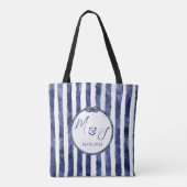 Kust Nautische bruiloft gunst Tote Bag (Achterkant)