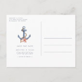 Kust Nautische Foto Strand Bruiloft Save the Date Aankondigingskaart (Achterkant)