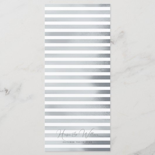 kust nautische gebladerte bruiloft menu (Achterkant)