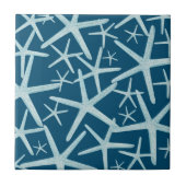 Kust Nautische Marine Blauw Strandpatroon Tegeltje (Voorkant)