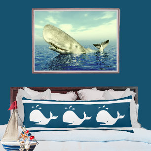 Kust Nautische Oceaan BLAUW Witte WALVIS Lichaamskussen