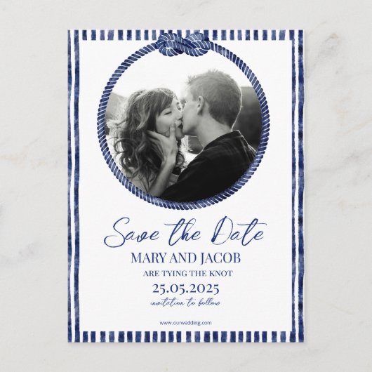 Kust nautische save the date kaart (Voorkant)