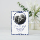 Kust nautische save the date kaart (Staand voorkant)