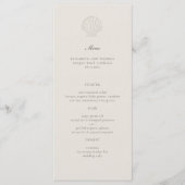 Kust Nautische Shell Classic Formele Huwelijk ECRU Menu (Voorkant)