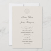Kust Nautische Shell Classic Script Ecru Wedding Kaart (Voorkant)