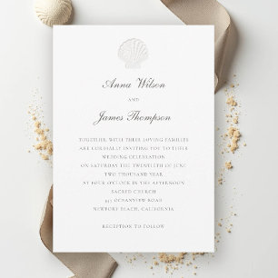 Kust Nautische Shell Formele Klassieke Pure Weddin Kaart