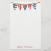 Kust nautische strand vlaggen gepersonaliseerd briefpapier (Voorkant)
