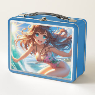 Kust/Nautische/tropische anime surfmeisje
