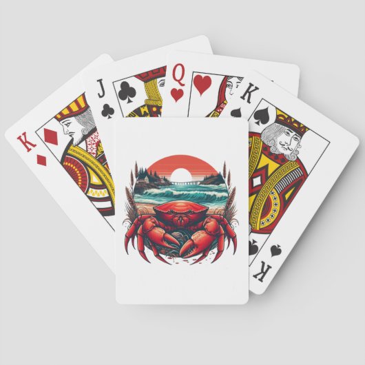kust-/nautische zeekrab pokerkaarten (Achterkant)