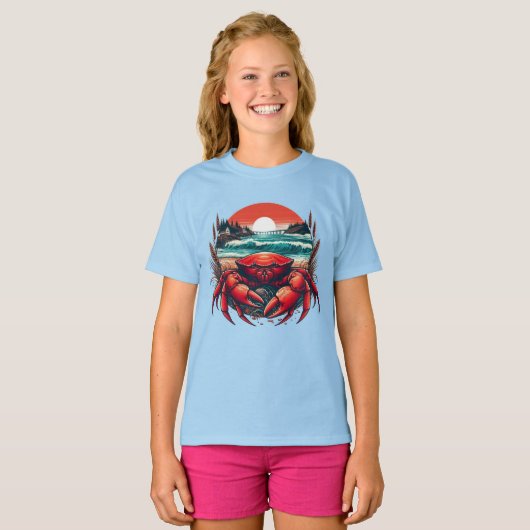 kust-/nautische zeekrab t-shirt (Voorkant volledig)