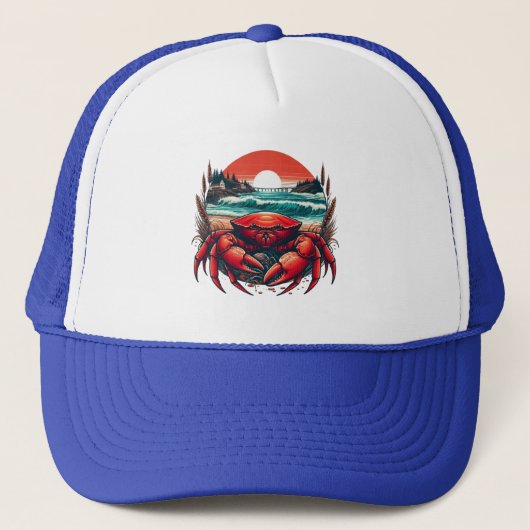 kust-/nautische zeekrab trucker pet (Voorkant)
