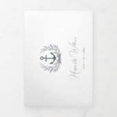 kust nieuw engeland strand Tri-Fold Bruiloft Drieluik Uitnodiging (Cover)