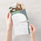 Kust Oceaan Glas | Boho Bruiloft All In One Uitnodiging (Afscheurbaar)
