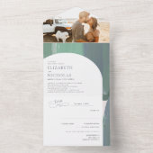 Kust Oceaan Glas | Boho Bruiloft All In One Uitnodiging (Binnen)