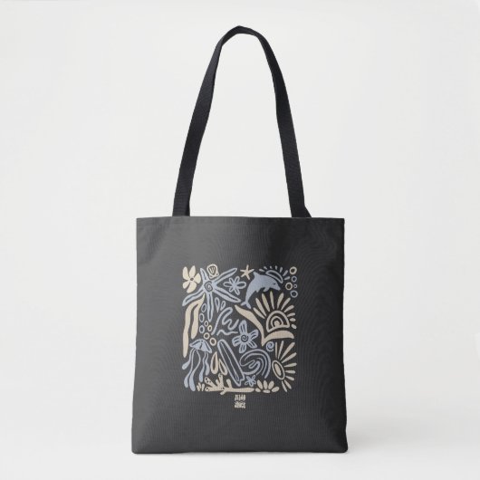 Kust Oceaan Leven Doodle Kunst Tote Bag (Voorkant)