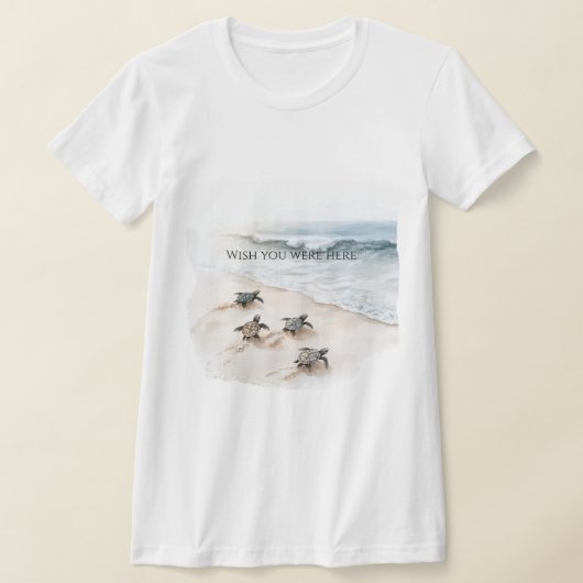 Kust Oceaan Strand Zeeschildpadden T-shirt (Laagn)