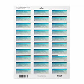 Kust Oceaan Woon Script Retouradres Etiket (Full Sheet)