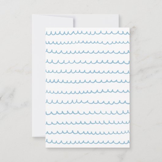 kust-oceaanfeest | Nautical Waves Kids Verjaardag Bedankkaart (Achterkant)