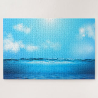 Kust, Oceaansereniteit met Blauwe Lucht Witte Wolk Legpuzzel