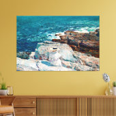  Kust Ocean Cliff Woman bij het Zee Canvas Afdruk (Insitu (Woonkamer))
