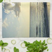 Kust ochtend over stilstaand water theedoek (Gevouwen)