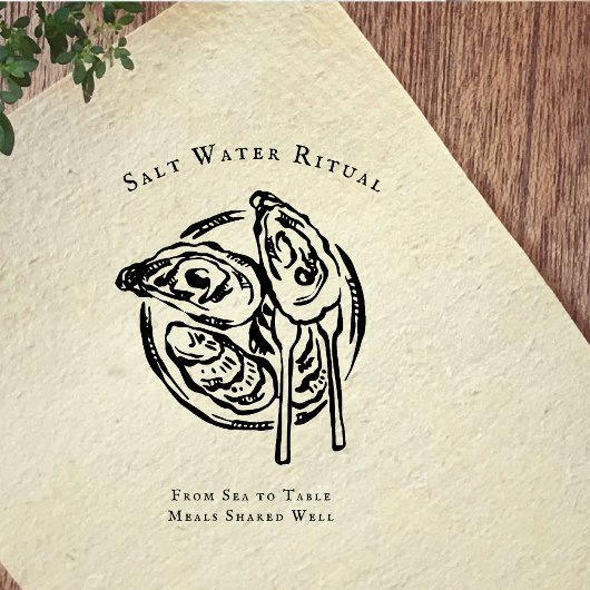 Kust Oester Illustratie Rubber Stempel