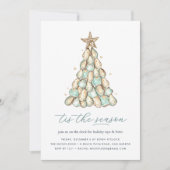 Kust Oester Schelp Kerstfeest Kaart (Voorkant)