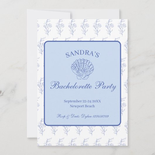 Kust Oma Beach Bach Bachelorette Weekend Kaart (Voorkant)