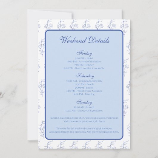 Kust Oma Beach Bach Bachelorette Weekend Kaart (Achterkant)