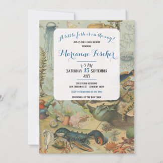 Kust onder de zee baby shower uitnodiging