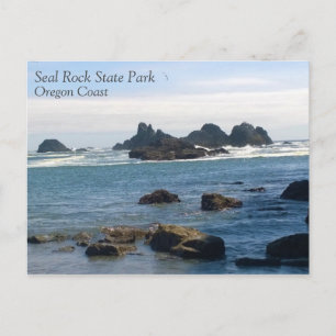 Kust op Seal Rock Oregon Briefkaart