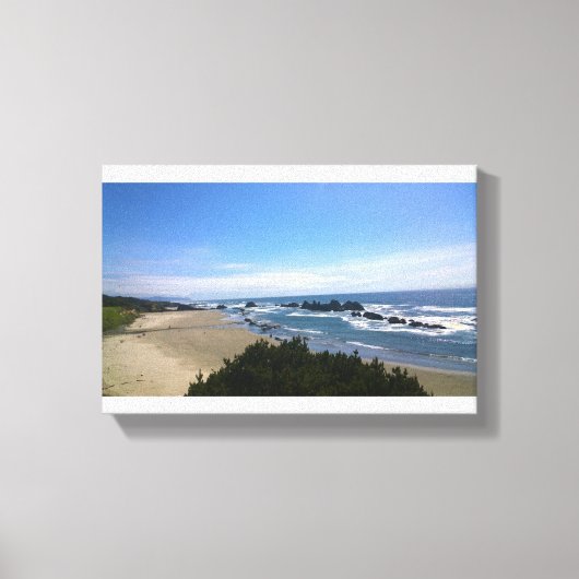 Kust op Seal Rock, Oregon Canvas Afdruk (Voorkant)
