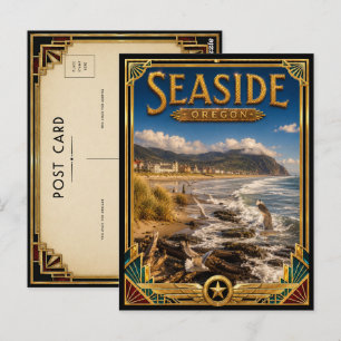 Kust Oregon Vintage Art Deco Gouden Tijdperk Briefkaart