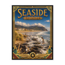 Kust Oregon Vintage Art Deco Gouden Tijdperk