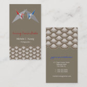 Kust Origami Paper Cranes & Zen Scallop Pattern Visitekaartje (Voorkant / Achterkant)