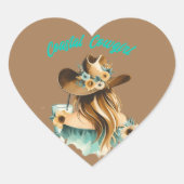 Kust., owgirl.Sticker Hart Sticker (Voorkant)