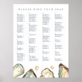 Kust Oyster Alfabetische bruiloft Zitting Grafiek Poster (Voorkant)