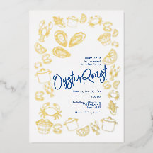 Kust Oyster Roast Folie Uitnodiging